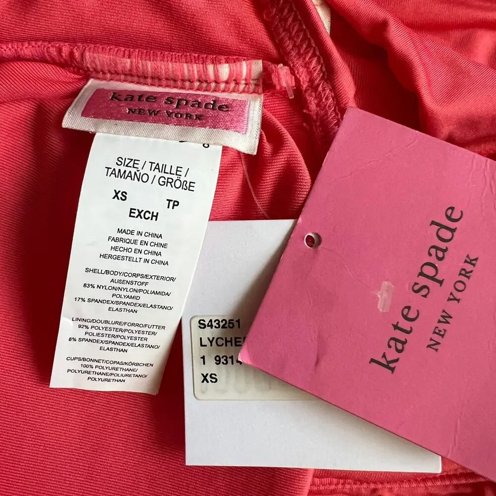 Kate Spade New York Lychee Bikini Bandeau Swim Top, XS